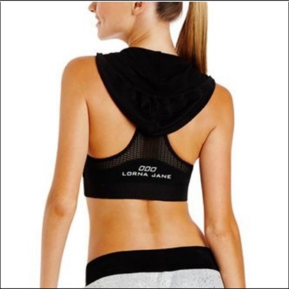 Lorna Jane Hooded Sports Bra blk